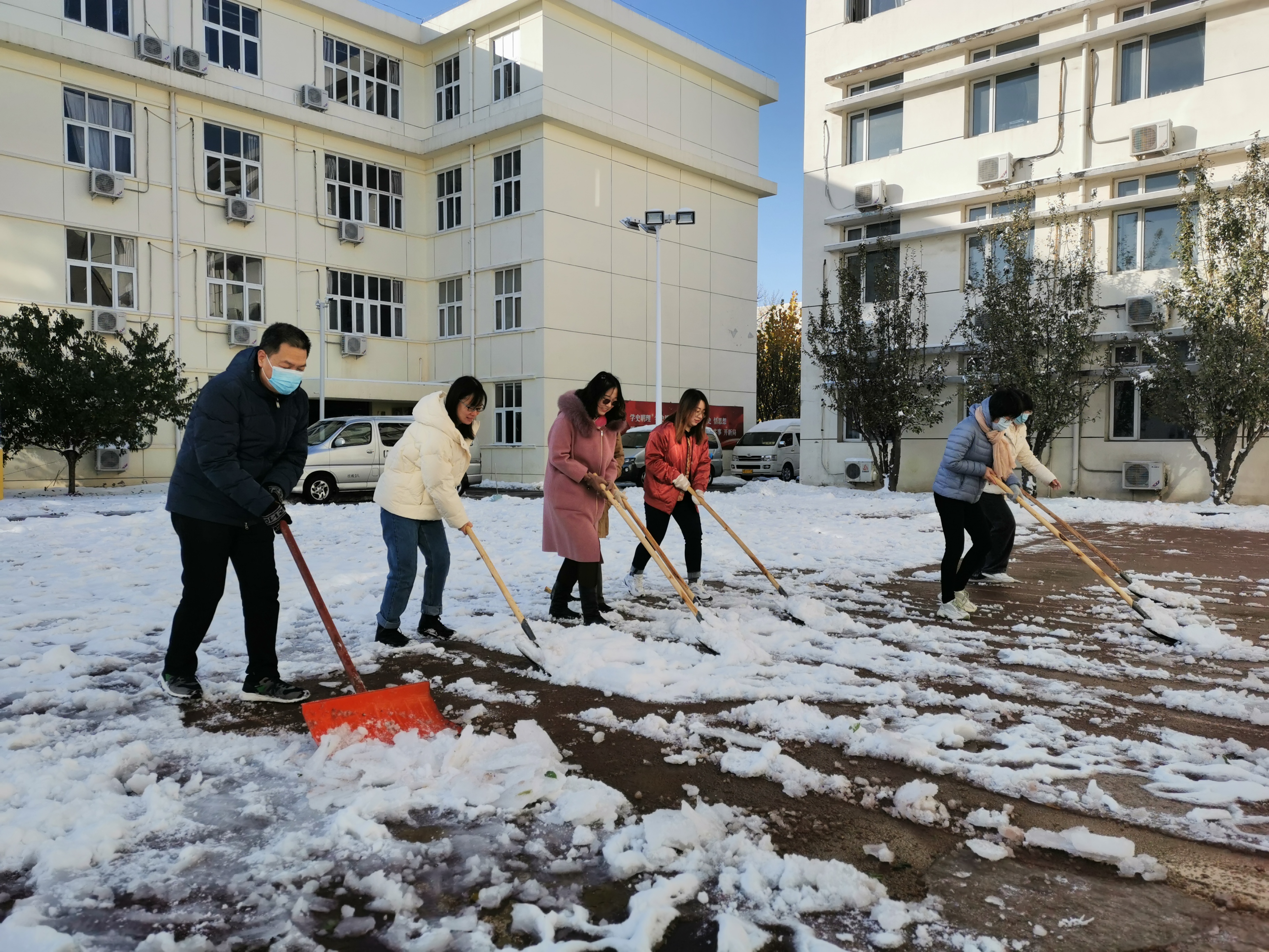 扫雪除冰暖人心 ——记我校师生员工积极清除校园积雪(图3)